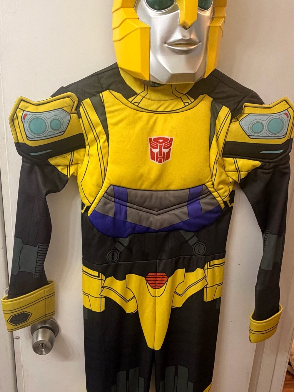 Kids transformers Bumblebee yellow and black jumpsuit with robot design